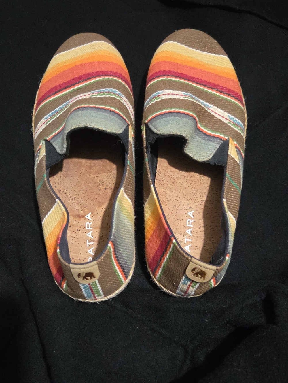 Patara Sunset Seeker  Multicolor Striped Canvas Slip-Ons